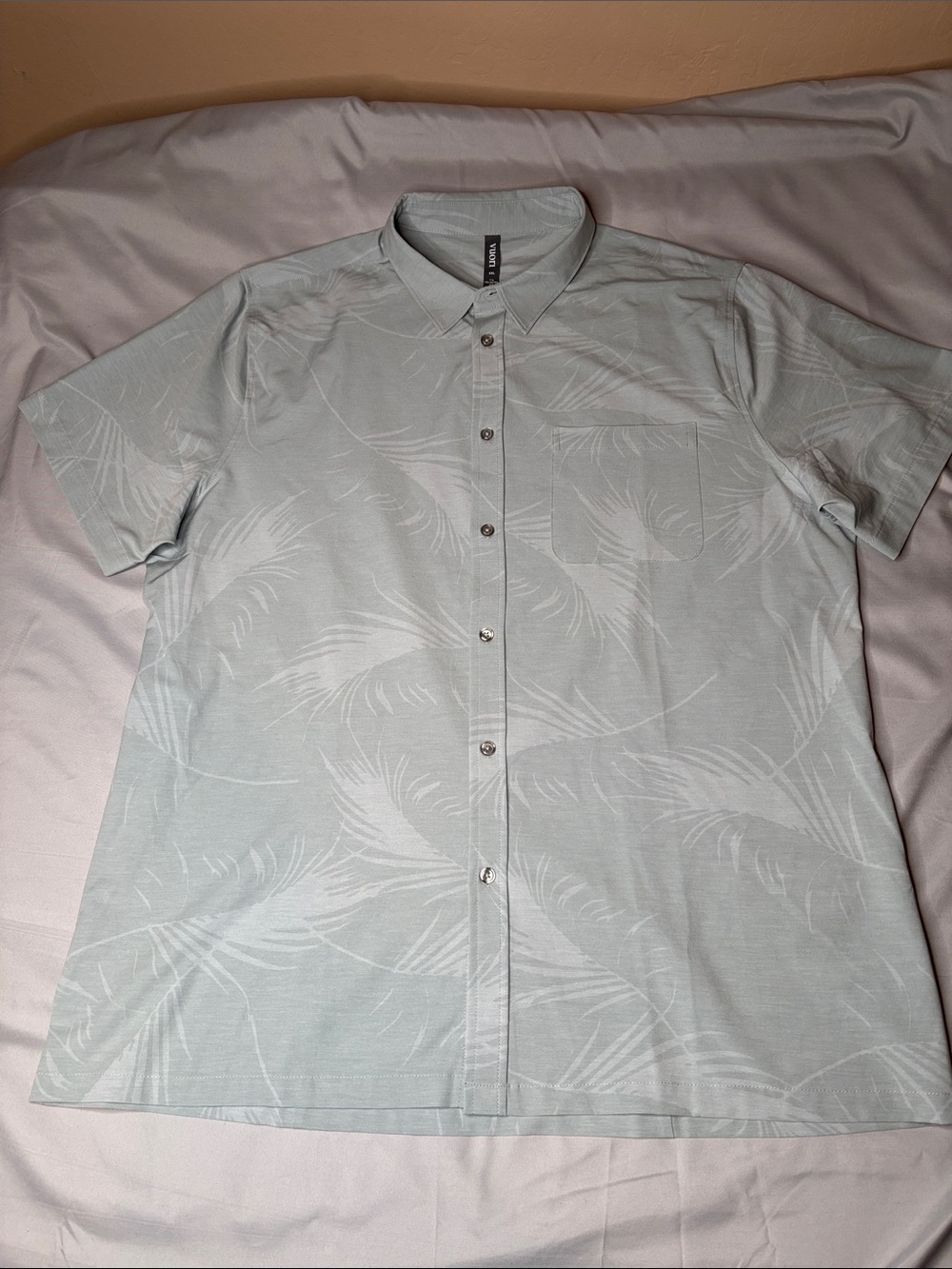Vuori Men’s Light Green Short-Sleeve Button-Down Shirt Size XXL